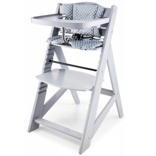 Medinė maitinimo kėdutė WOODY GREY 3 IN 1 