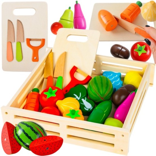 Medinės pjaustomos daržovės ir vaisiai Fruits & Vegetables