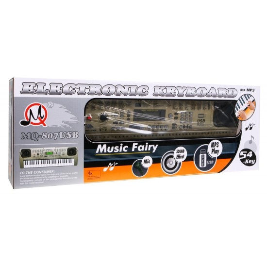 Vaikiškas pianinas  -sintezatorius su mikrofonu MQ-807USB