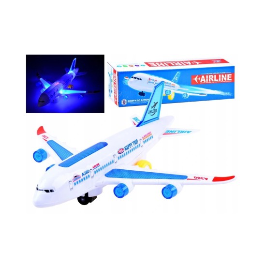 Lėktuvo Airbus A380 modelis su šviesa ir garsu