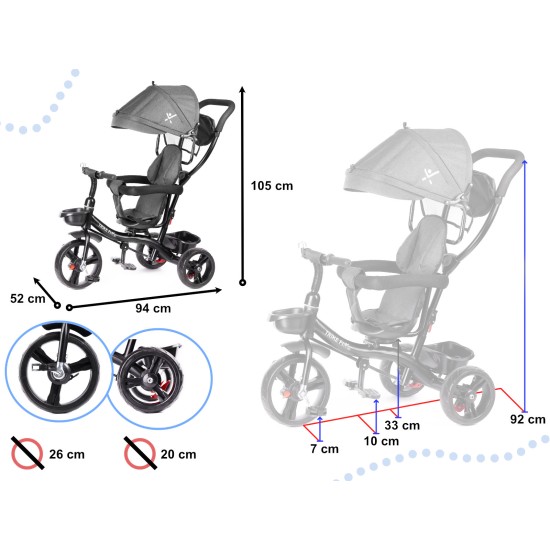 Vaikiškas triratukas "Trike Fix Lite" Grey