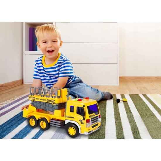 Žaislinis sunkvežimis - keltuvas su ledinėmis šviesomis ,,Builder"