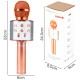 Nešiojamas karaoke bluetooth mikrofonas Ws 858 Rose