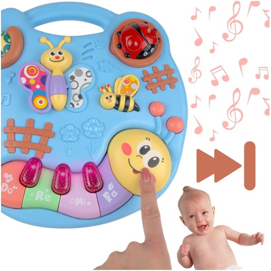 Lavinamasis muzikinis staliukas 2*1 - mėlynas