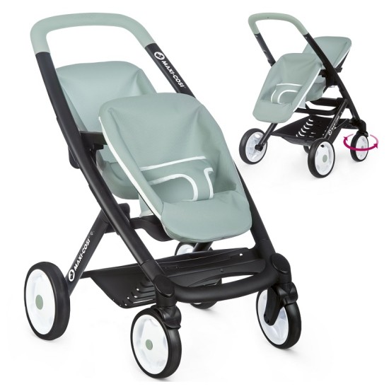 Lėlių vežimėlis SMOBY dvynukams | Maxi Cosi Quinny Green-gray