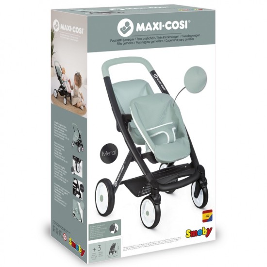 Lėlių vežimėlis SMOBY dvynukams | Maxi Cosi Quinny Green-gray