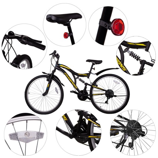 Dviratis MTB MalTrack ARIZONA YELLOW (PLIENINIS, JUODA/GELTONA)