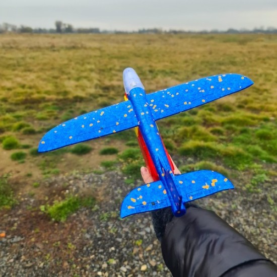 Automatinis lėktuvų paleidėjas - ginklas raudonas, LED lėktuvas mėlynas