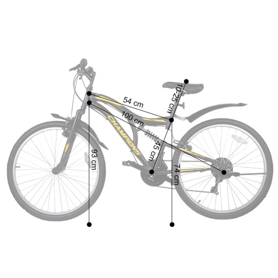 Dviratis MTB MalTrack ARIZONA YELLOW (PLIENINIS, JUODA/GELTONA)
