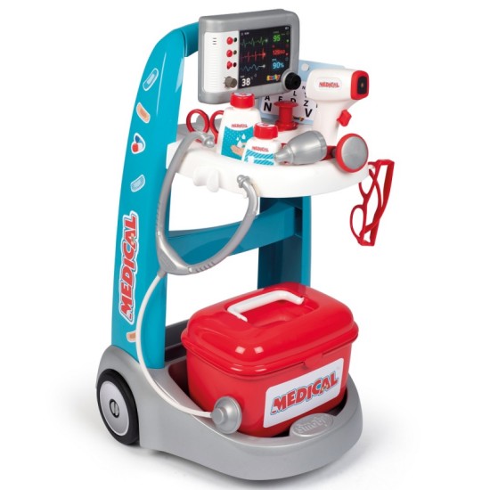 Smoby Gydytojo rinkinys su vežimėliu ir dar 16 priedų