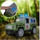 JEEP automobilis su priekaba ir dinozauru