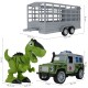 JEEP automobilis su priekaba ir dinozauru