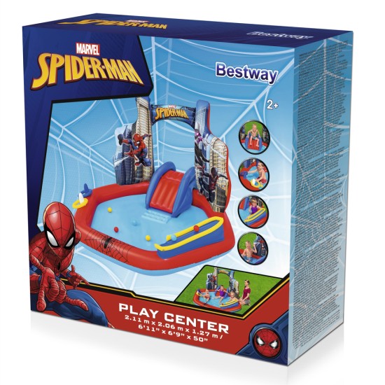 BESTWAY maudynių baseinas vaikams  "Spider man" purškiančiu vandenį