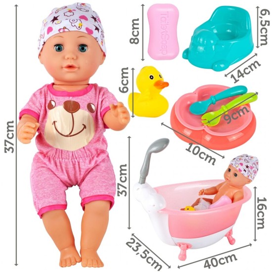 Lėlė  37cm. su vonele ir aksesuarais 
