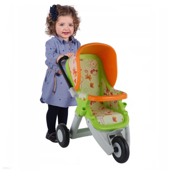 Modernus vežimėlis lėlėms Wader QT žalia - oranžinė