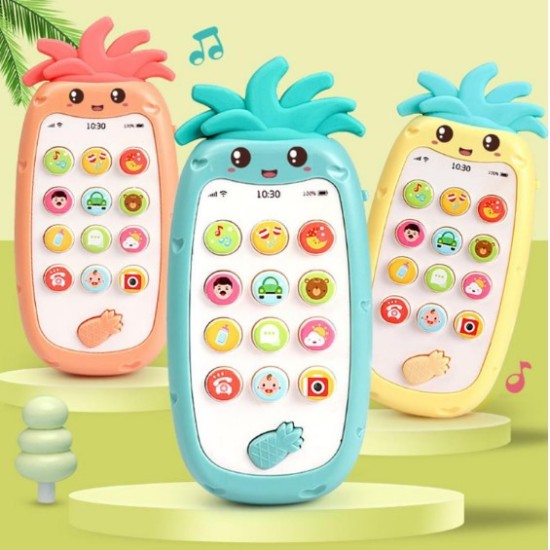 Žaislinis muzikinis telefonas Ananasas