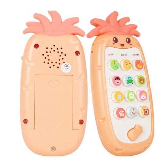 Žaislinis muzikinis telefonas Ananasas