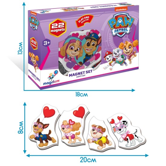 Magnetukų rinkinys Paw Patrol Happy Day 22 vnt