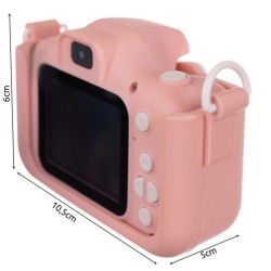 Skaitmeninis rožinis fotoaparatas vaikams + 16GB atminties kortelė