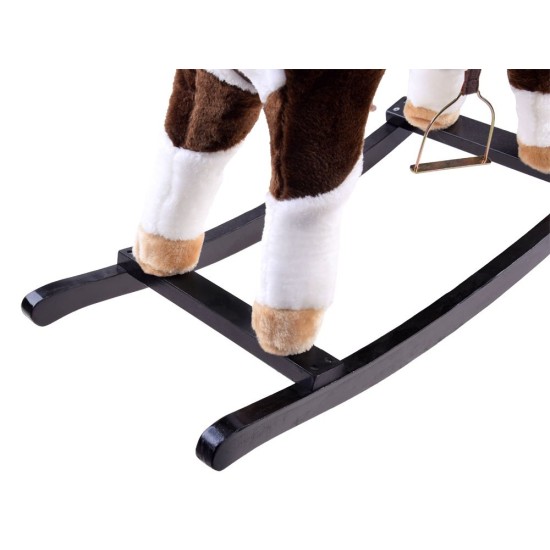 Muzikinis supamas arkliukas mažiesiems rudas 73 cm.