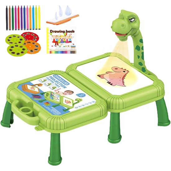 Lavinamasis žaislas piešimo projektorius Dinozauras 3*1 su lagaminu