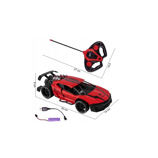 RC Drift automobilis su vandens garais ir LED apšvietimu