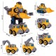 Robotas transformuojasi į statybinius automobilius 5 vnt.