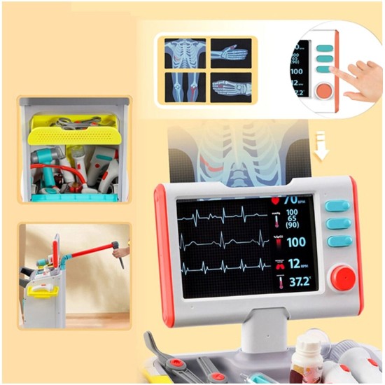 Gydytojos rinkinys su vežimėliu "Medical Desk"