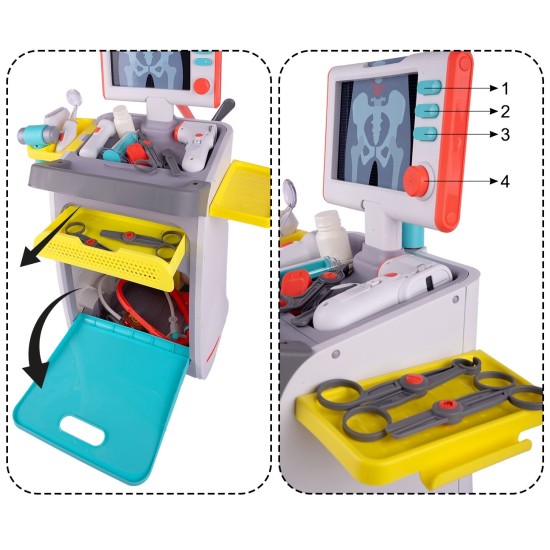 Gydytojos rinkinys su vežimėliu "Medical Desk"