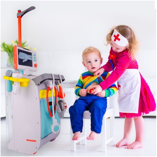 Gydytojos rinkinys su vežimėliu "Medical Desk"