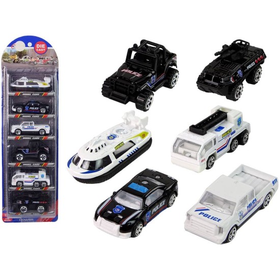 Policijos automobilių rinkinys vaikams 6 vnt.