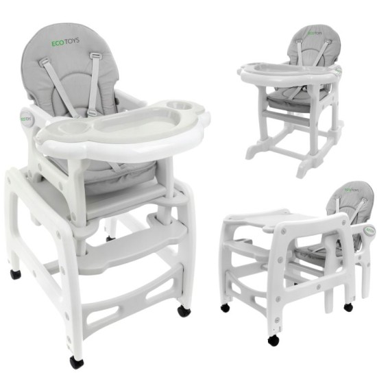 Maitinimo Kėdutė-Transformeris 3*1 ECO TOYS Pilka