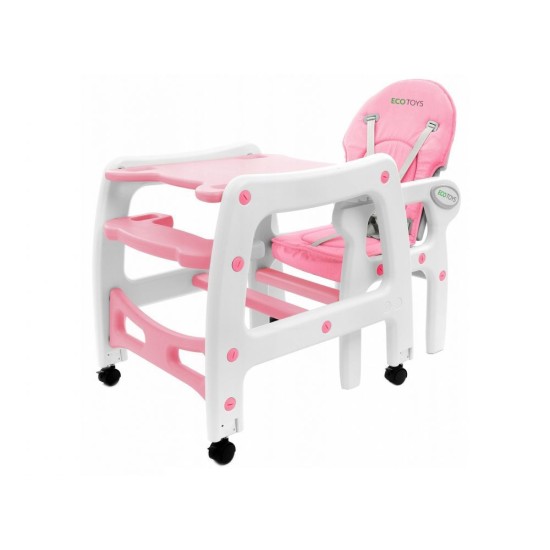 Maitinimo Kėdutė-Transformeris 3*1 ECO TOYS Rožinė