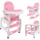 Maitinimo Kėdutė-Transformeris 3*1 ECO TOYS Rožinė