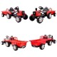 Elektrinis traktorius raudonas su priekaba TRUCK III