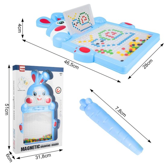 Montessori vaikų magnetinė lenta „Magpad“, Rabbit Mėlyna, 46.5 cm