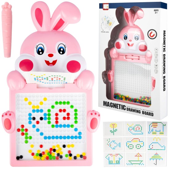 Montessori vaikų magnetinė lenta „Magpad“, Rabbit Rožinė, 46.5 cm.