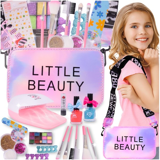 Makiažo ir nagų dekoravimo rinkinys su nagų džiovintuvu vaikams “ Little Beauty ” 