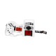 Žaislinė elektrinė gitara su stiprintuvu, mikrofonu ir MP3 jungtimi, balta