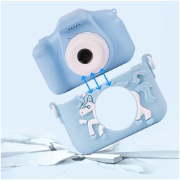Skaitmeninis mėlynas fotoaparatas vaikams  “ Vienaragis”