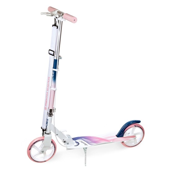 Aliuminis paspirtukas RAVEN ANABEL Navy/Pink su dideliais 20 cm. ratais Handbrake