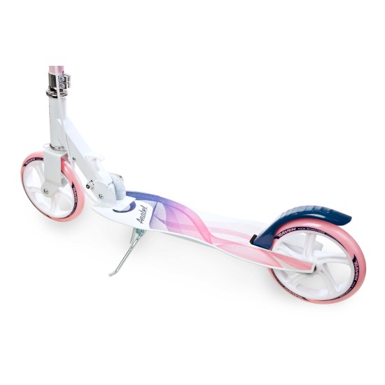 Aliuminis paspirtukas RAVEN ANABEL Navy/Pink su dideliais 20 cm. ratais Handbrake