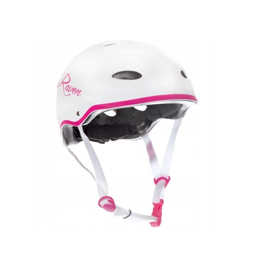 Vaikiškas šalmas Raven White/Pink S (54-56cm)