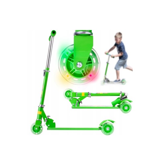 Paspirtukas scooter su led ratais Green