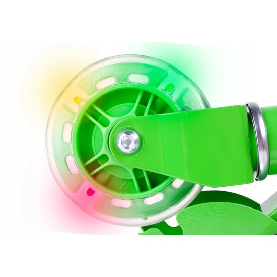 Paspirtukas scooter su led ratais Green