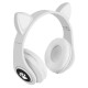 Belaidės „Bluetooth“ ausinės su LED ausimis White