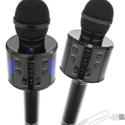 Nešiojamas karaoke bluetooth mikrofonas Ws 858 Black