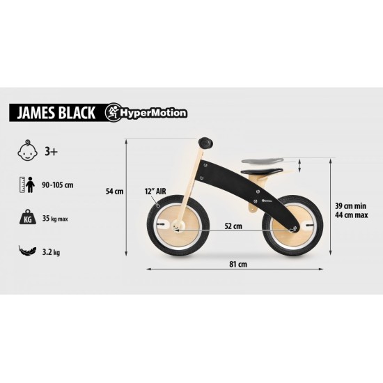Medinis balansinis dviratukas James Black