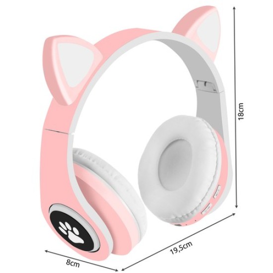 Belaidės „Bluetooth“ ausinės su LED ausimis Rose