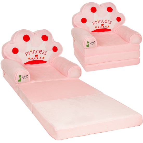 Minkštas vaikiškas pliušinis foteliukas 3in1 "Princesė" XXL
